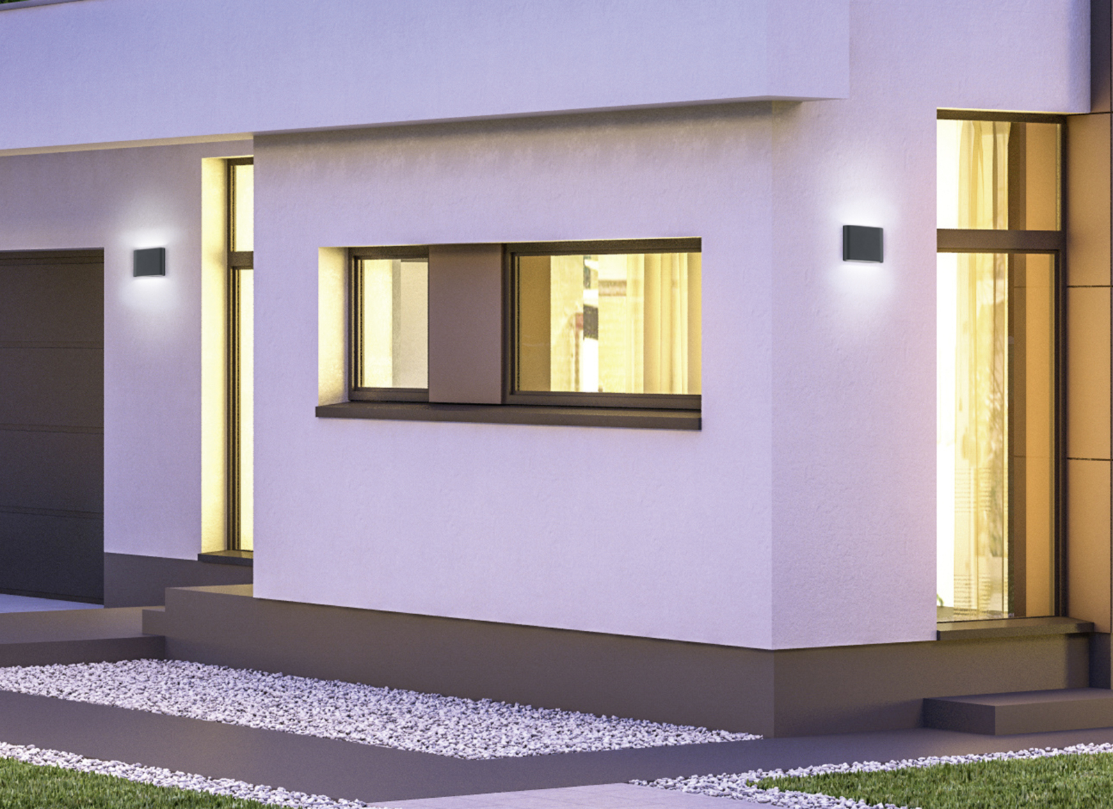 LED-Außen-Wandleuchte - anthrazit - 2 flammig