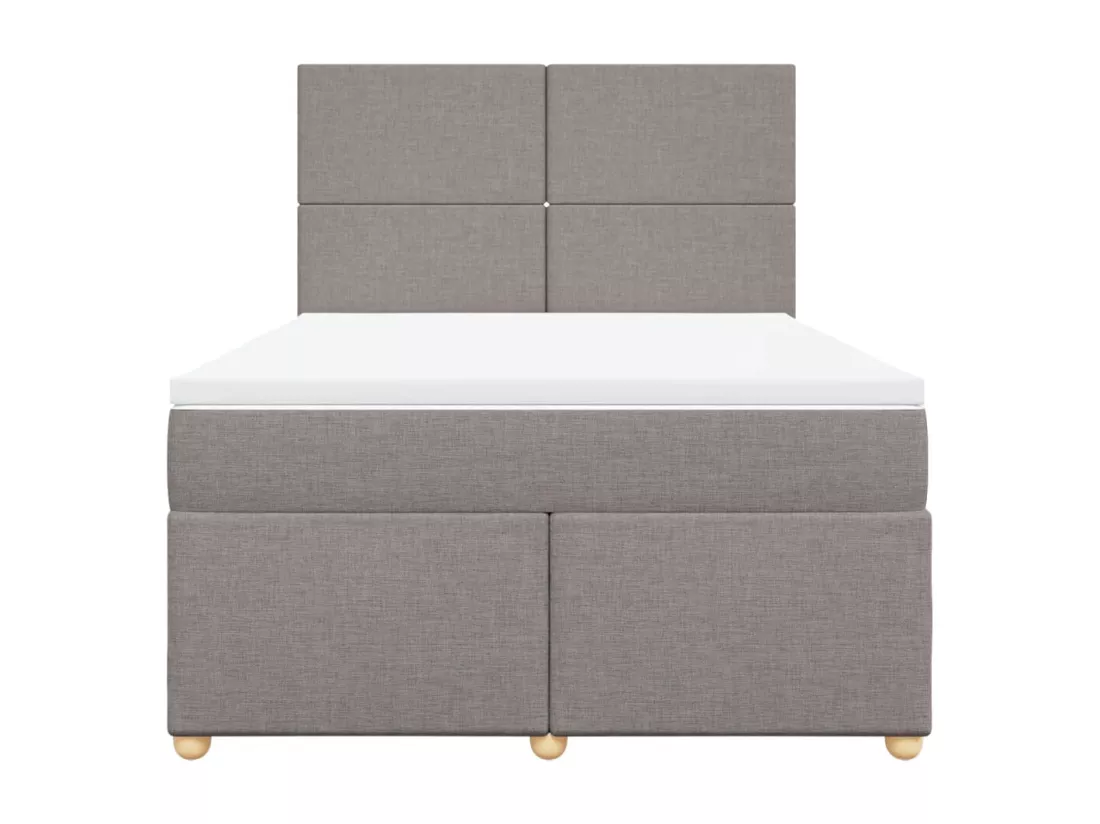 Sommier à lattes de lit avec matelas Taupe 160x200 cm Tissu
