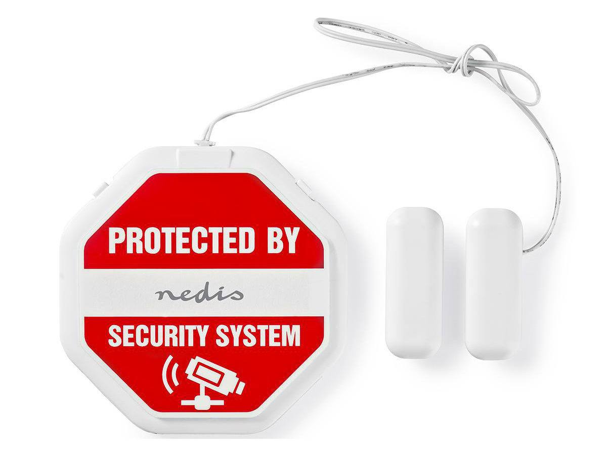 Nedis alrmgbd20wt deur- en raamalarm met sirene - wit