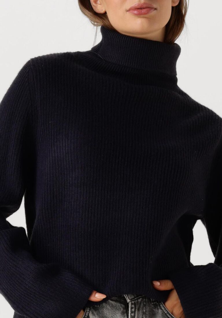 blauwe co'couture coltrui row rib rollneck