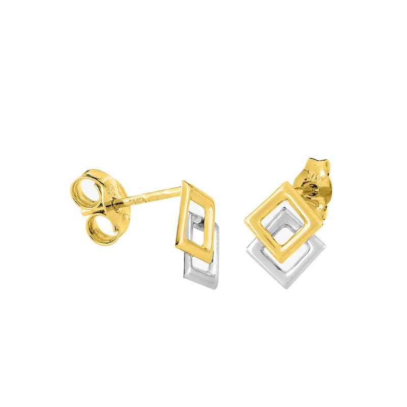 Boucles d'oreilles femme - Or 18 Carats - bicolores
