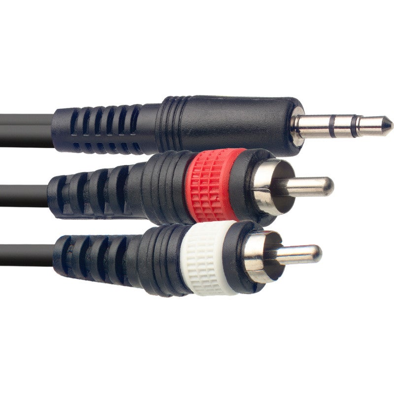 Stagg SYC3/MPS2CM E 3.5 mm stereo jack - 2x RCA male 3 meter