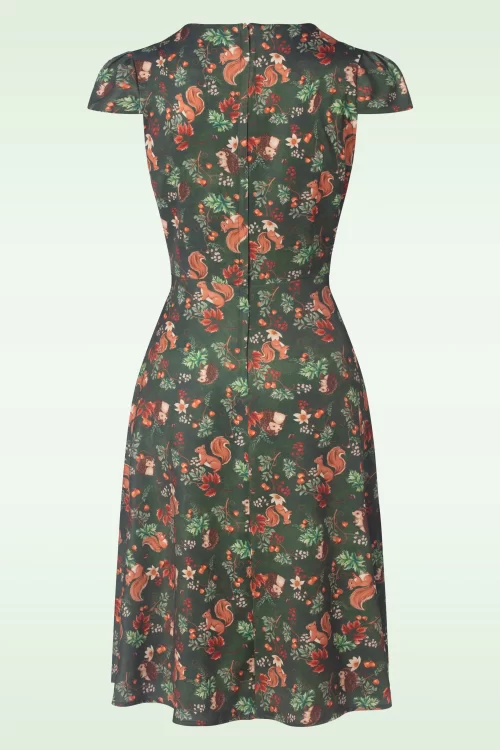 Vixen Woodland Creatures swing jurk in bosgroen