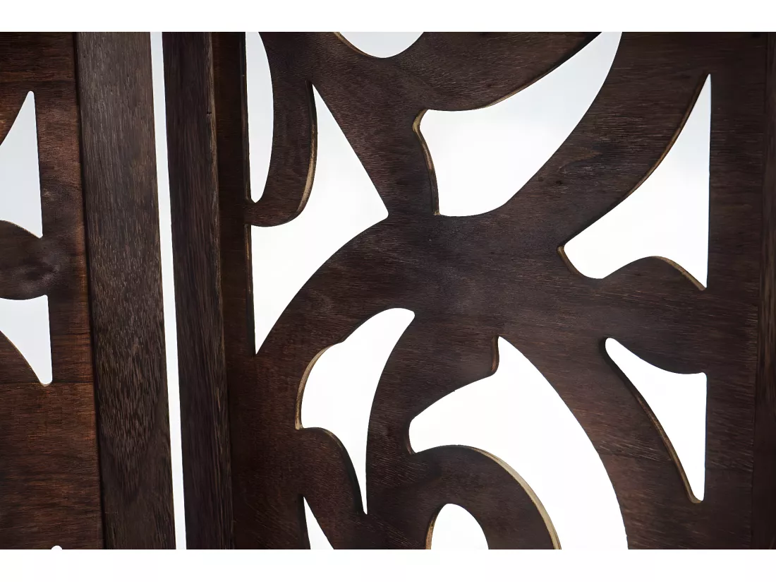 Paravent 4 panneaux en bois marron 41 x 9 x 170 cm PAR04033
