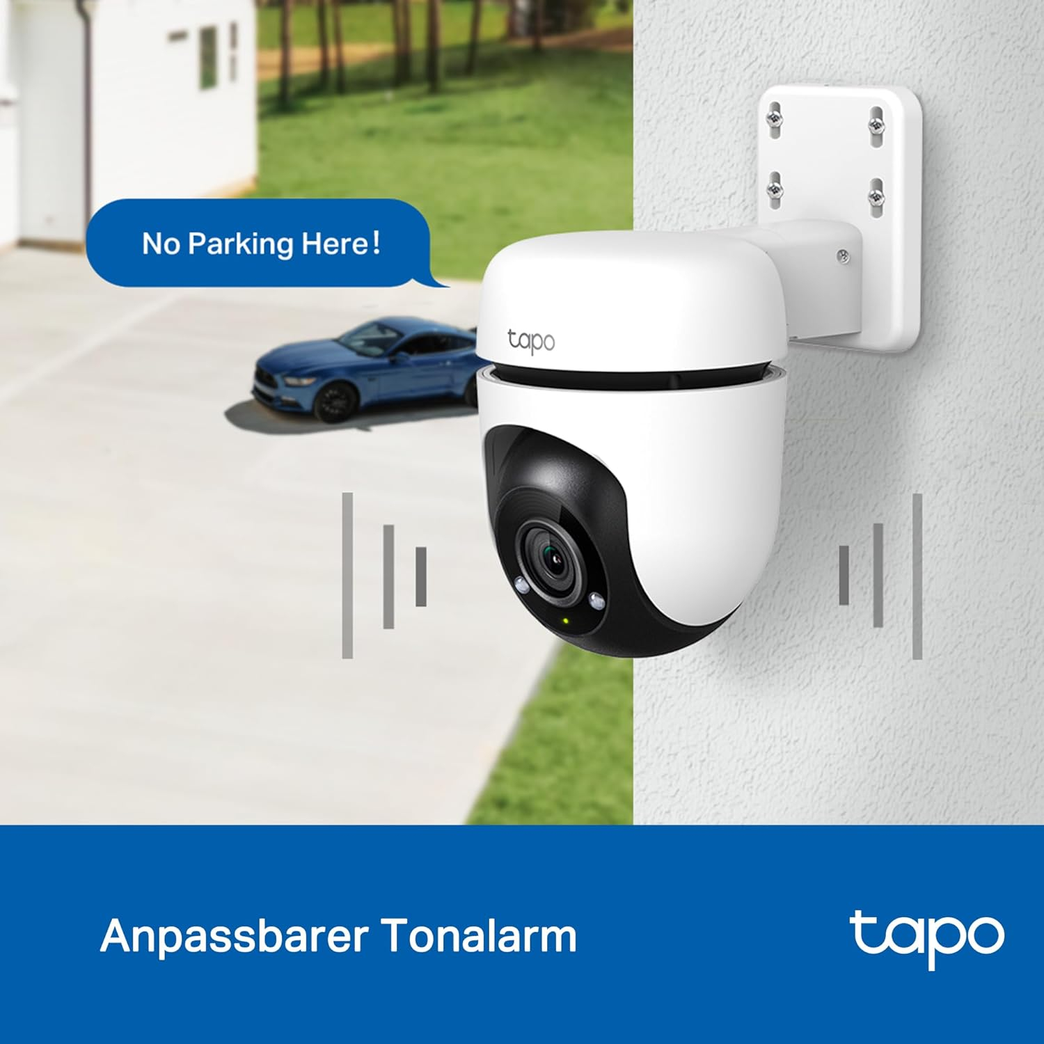 Tapo C500 Outdoor Security WiFi Kamera (1920x1080p) Nachtsichtfunktion und KI-Personenerkennung / Audio / Micro SD / (iOS/Android) - Weiss