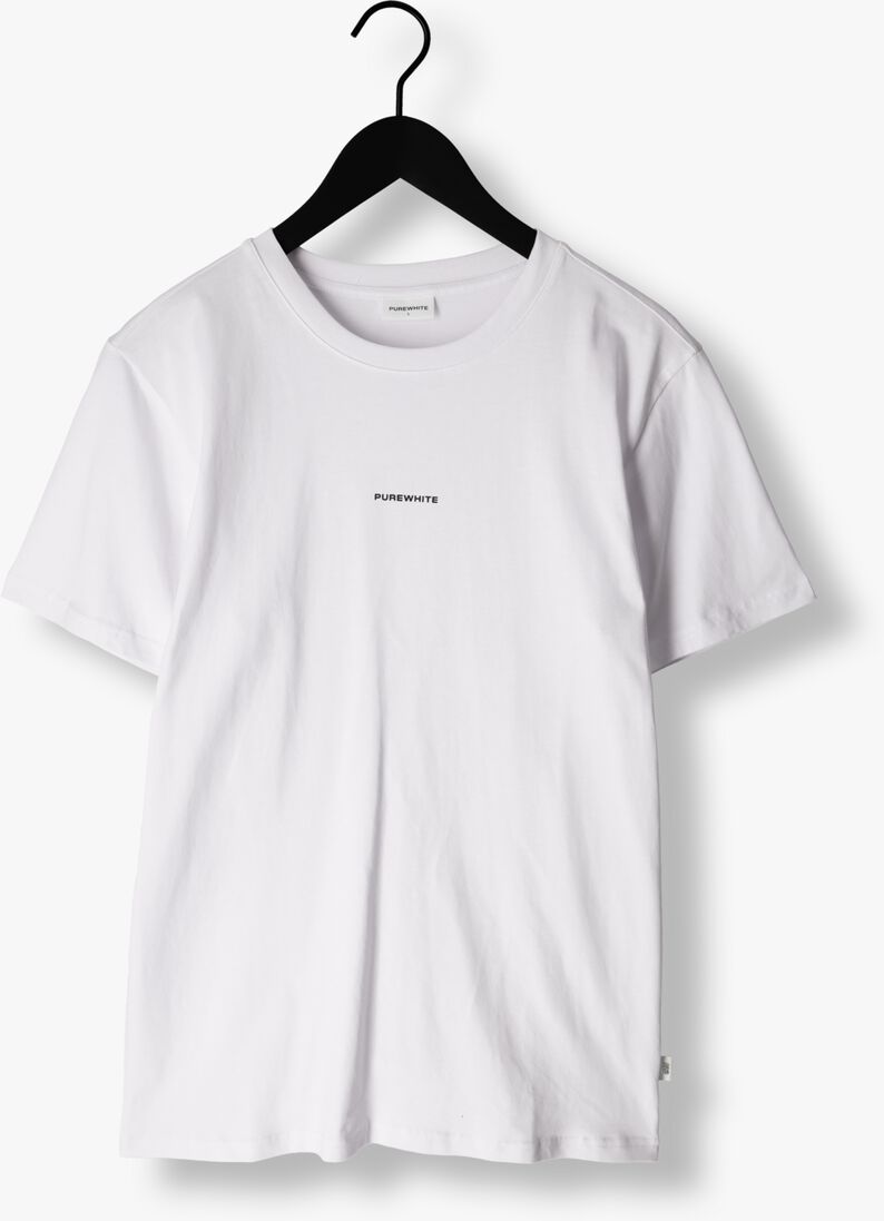 PUREWHITE witte purewhite t-shirt tshirt with small logo on chest and big back print