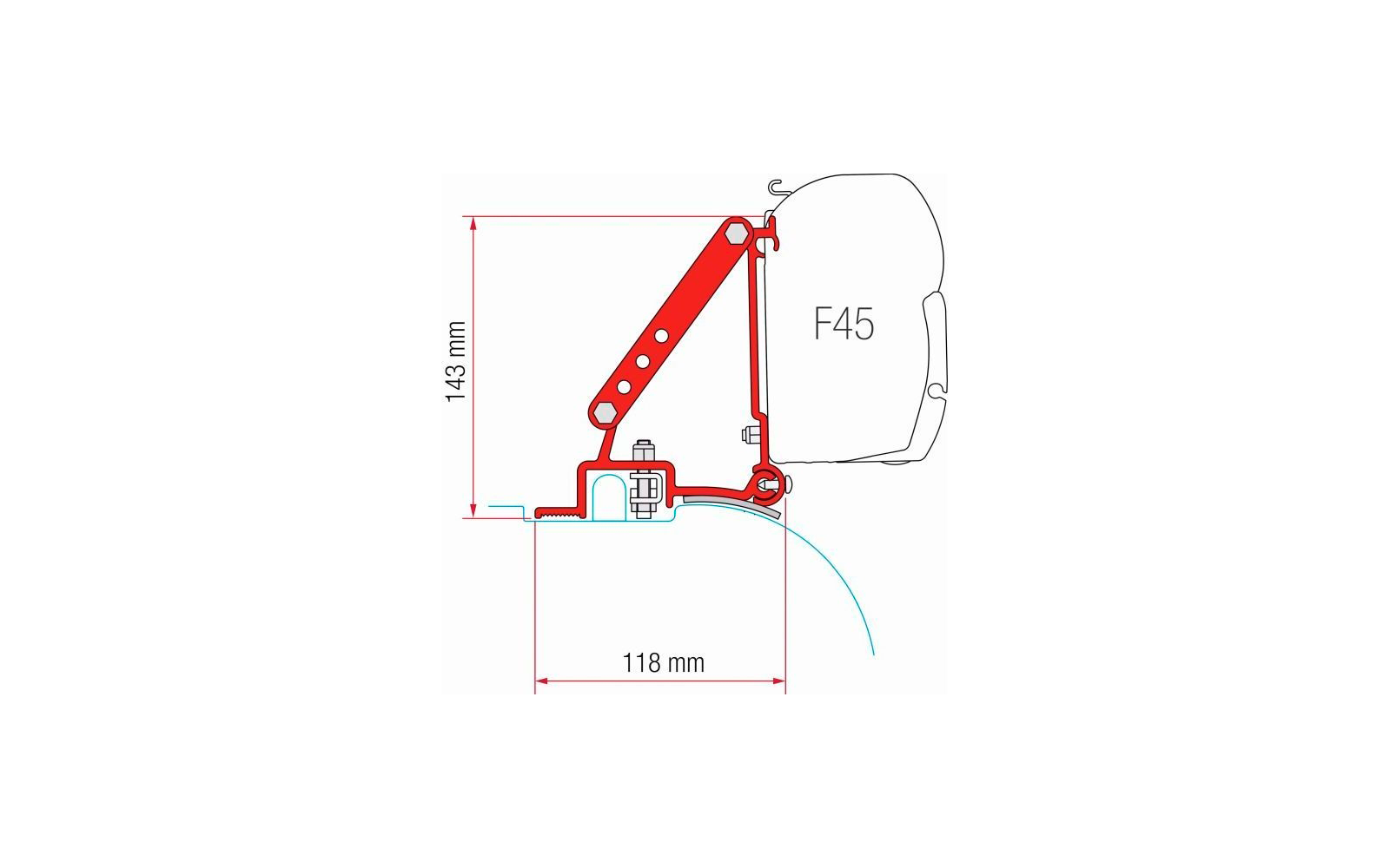 Fiamma Markisenhalterung-Kit Ducato/Jumper/Boxer High Roof ≥ 2006