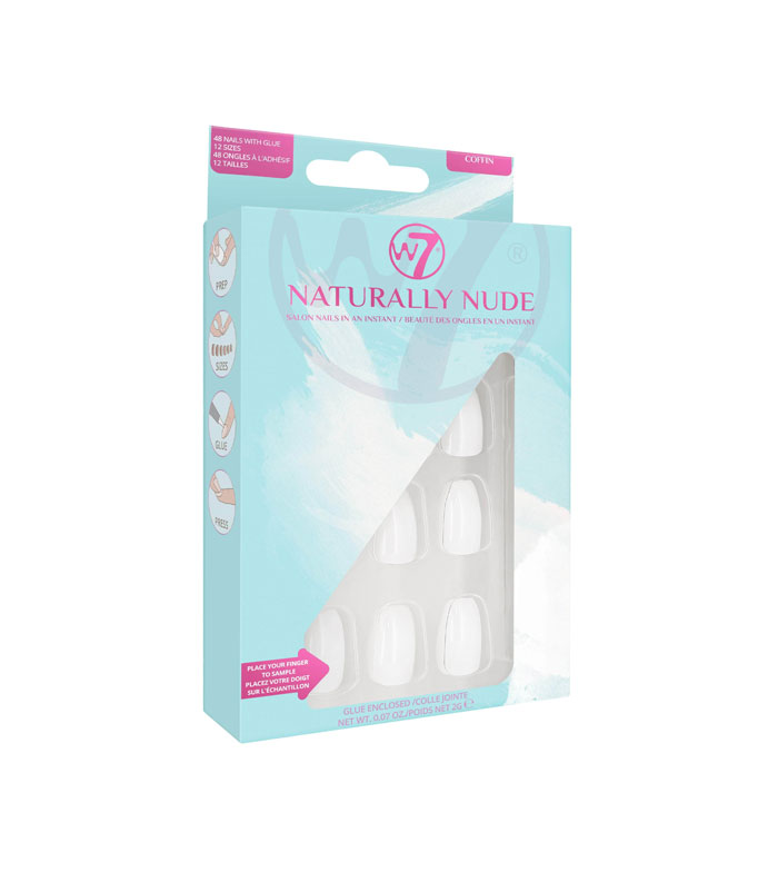 W7 - Unhas postiças Naturally Nude - Coffin
