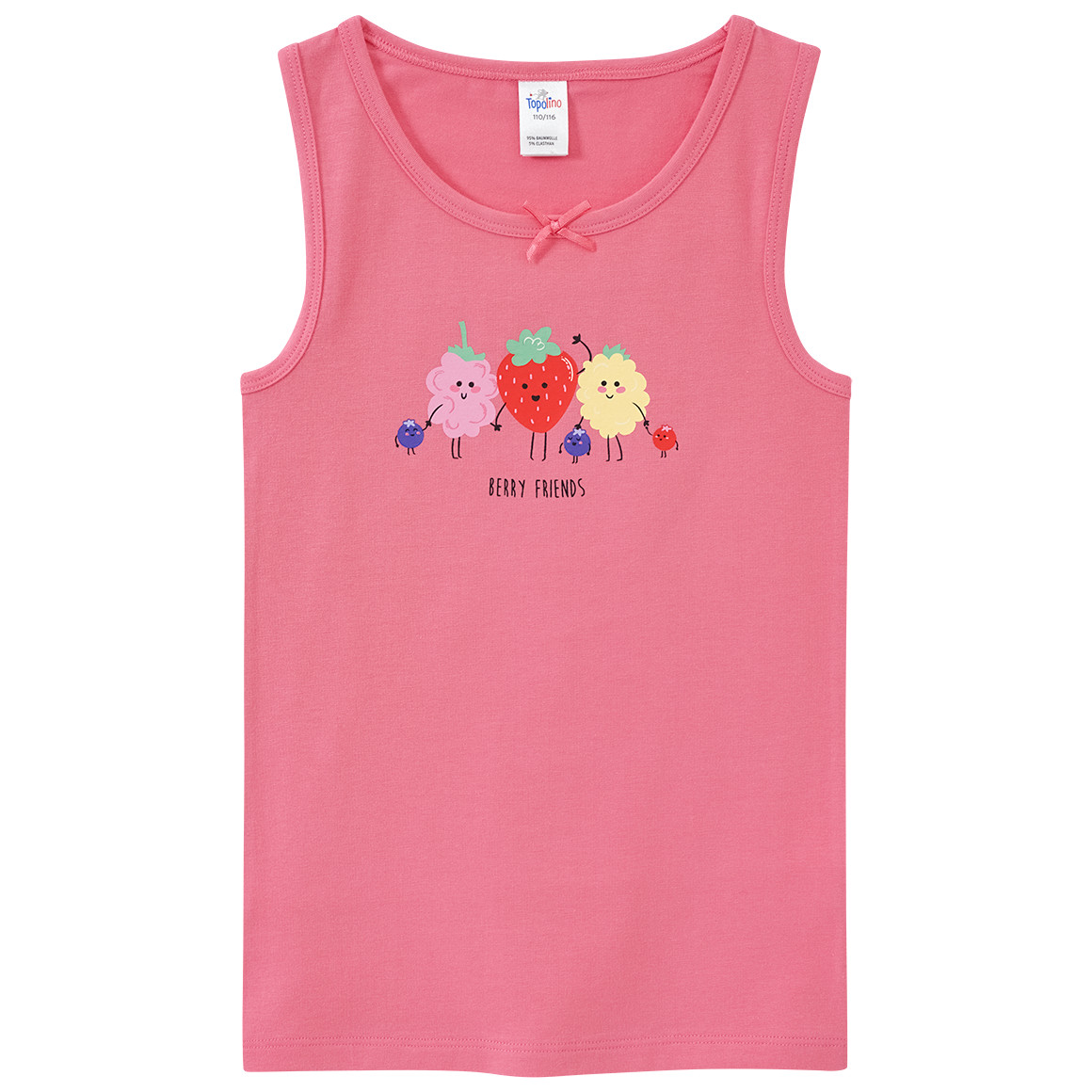 Topolino 3 Mädchen Unterhemden mit Bauernhof-Motiven rosa / creme / pink