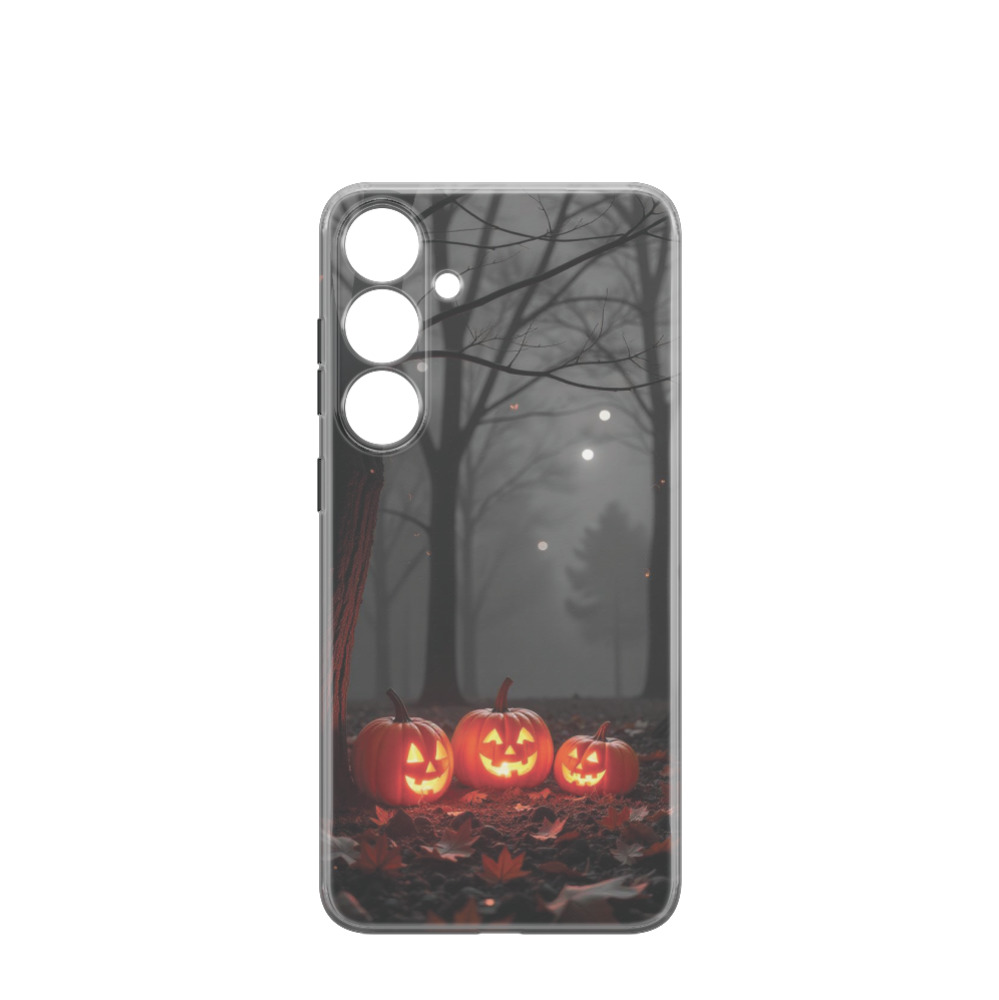 Samsung Galaxy S24 Plus Gummi Hülle Halloween Herbstgeister - Grau