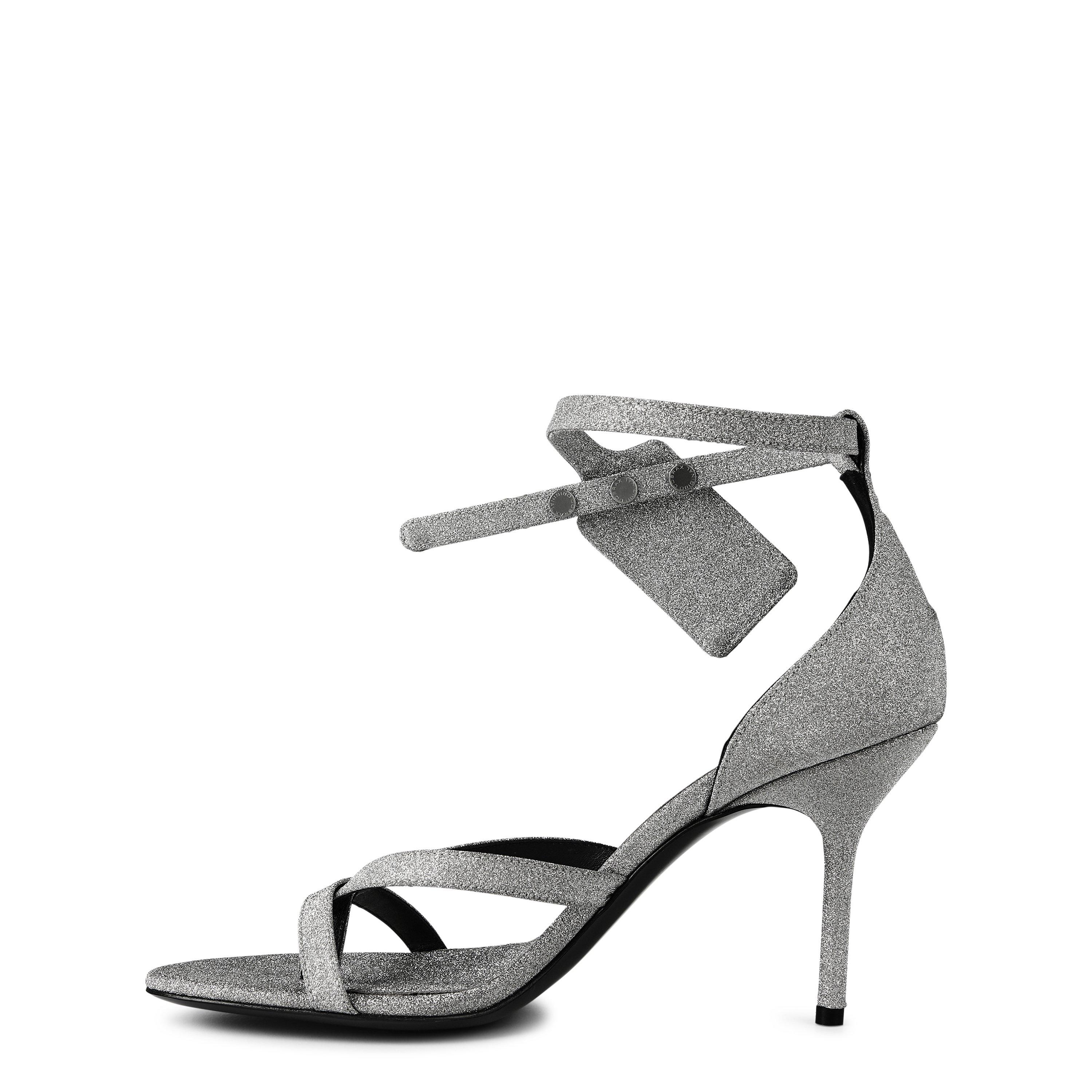 Off White Glitter Heeled Sandal