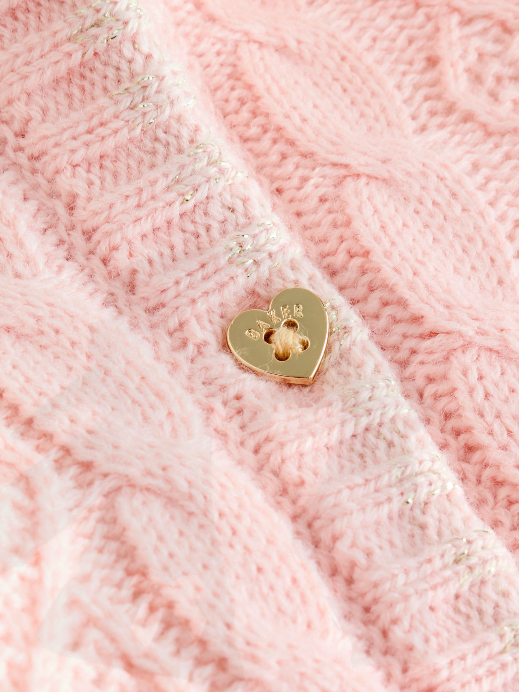 Roze - Baker by Ted Baker gebreide vestjas met strikdetail