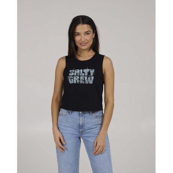 Salty Crew Sea Life Cropped Tank Black Damen SU25