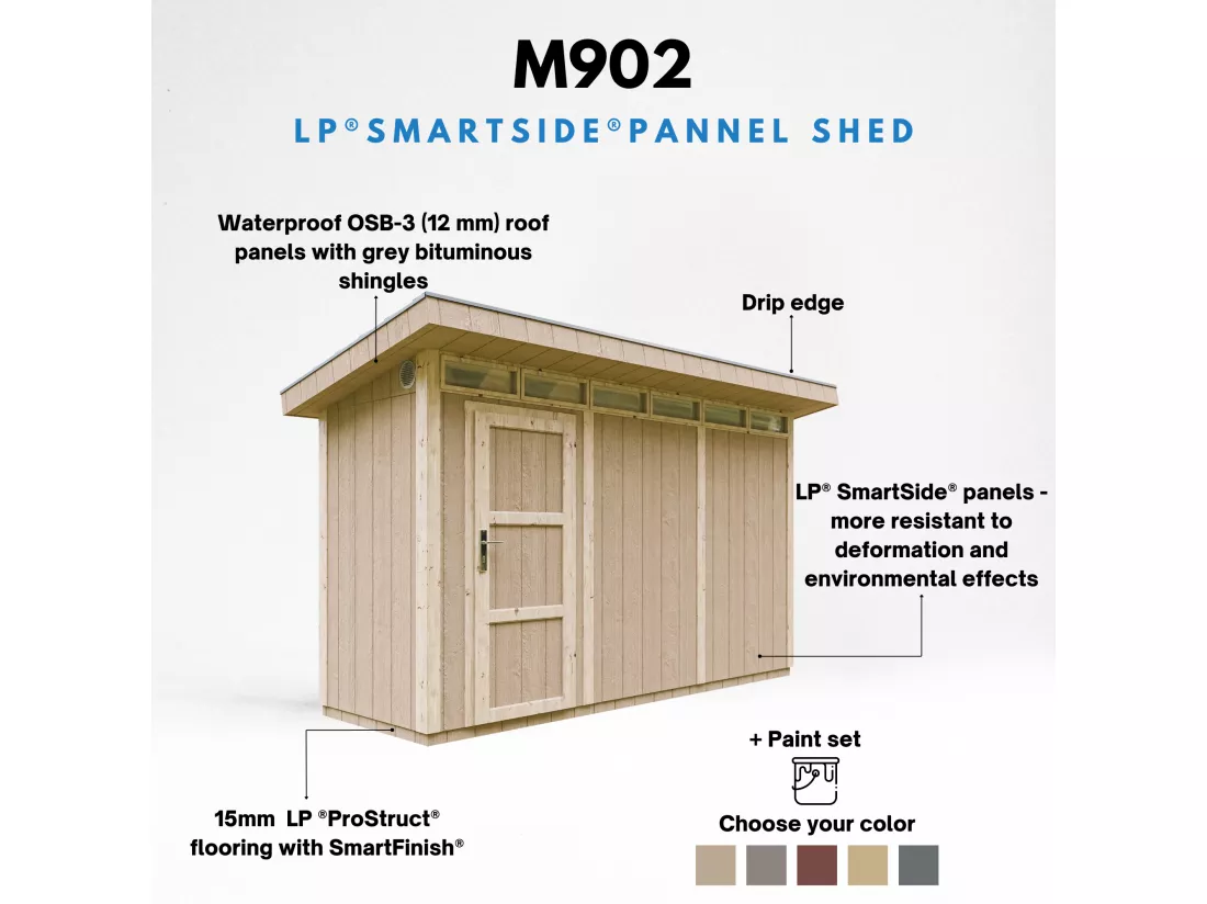 Abri de Jardin Qualité Premium 4m² /L161xL412xH239 cm - Timbela M902-TUNDRA GREY