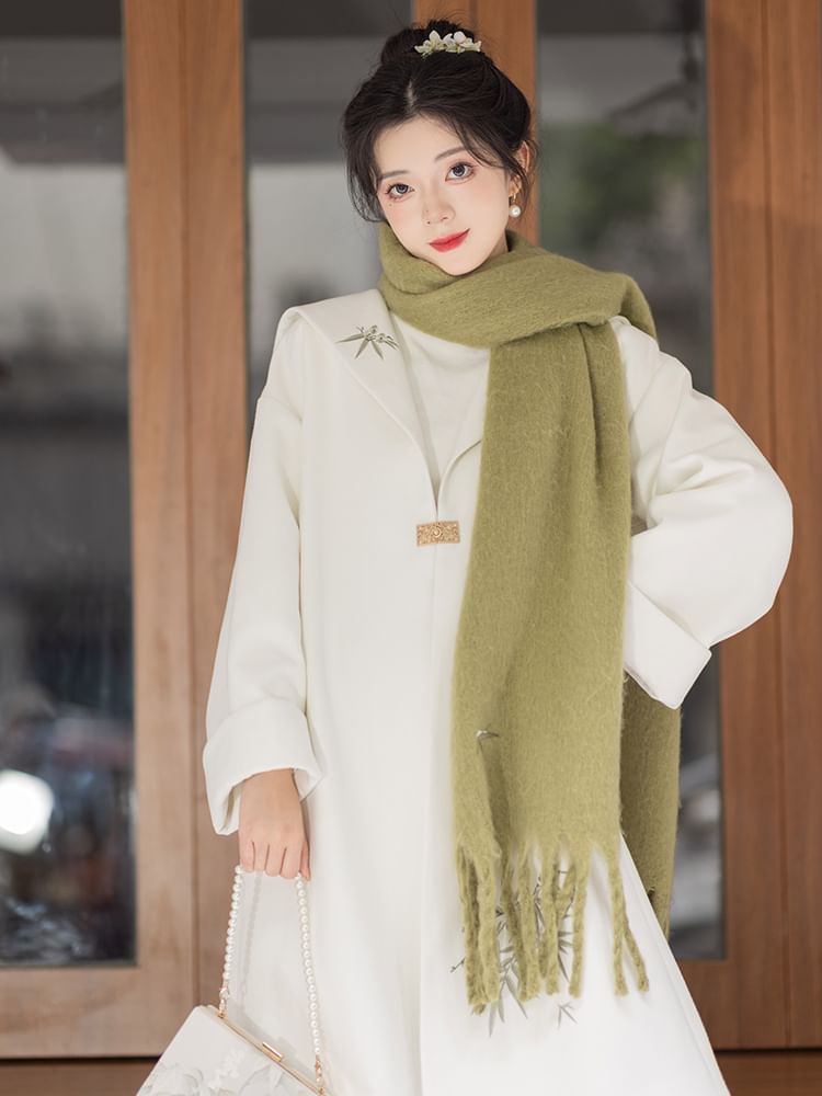 Keiko Girl - Traditioneel Chinees topje met lange mouwen / Maxi-rok met hoge taille / Sjaal / Jas / Set