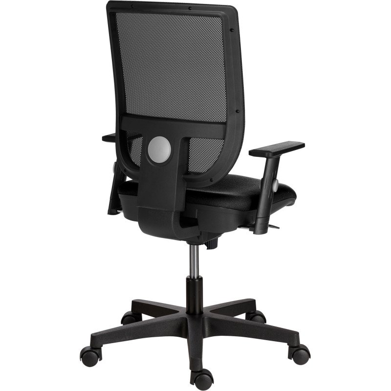 Chaise de bureau NAO tissu et maille - dossier réglable en hauteur - avec ou sans accoudoirs - Mécanisme Synchrone - Pieds noirs