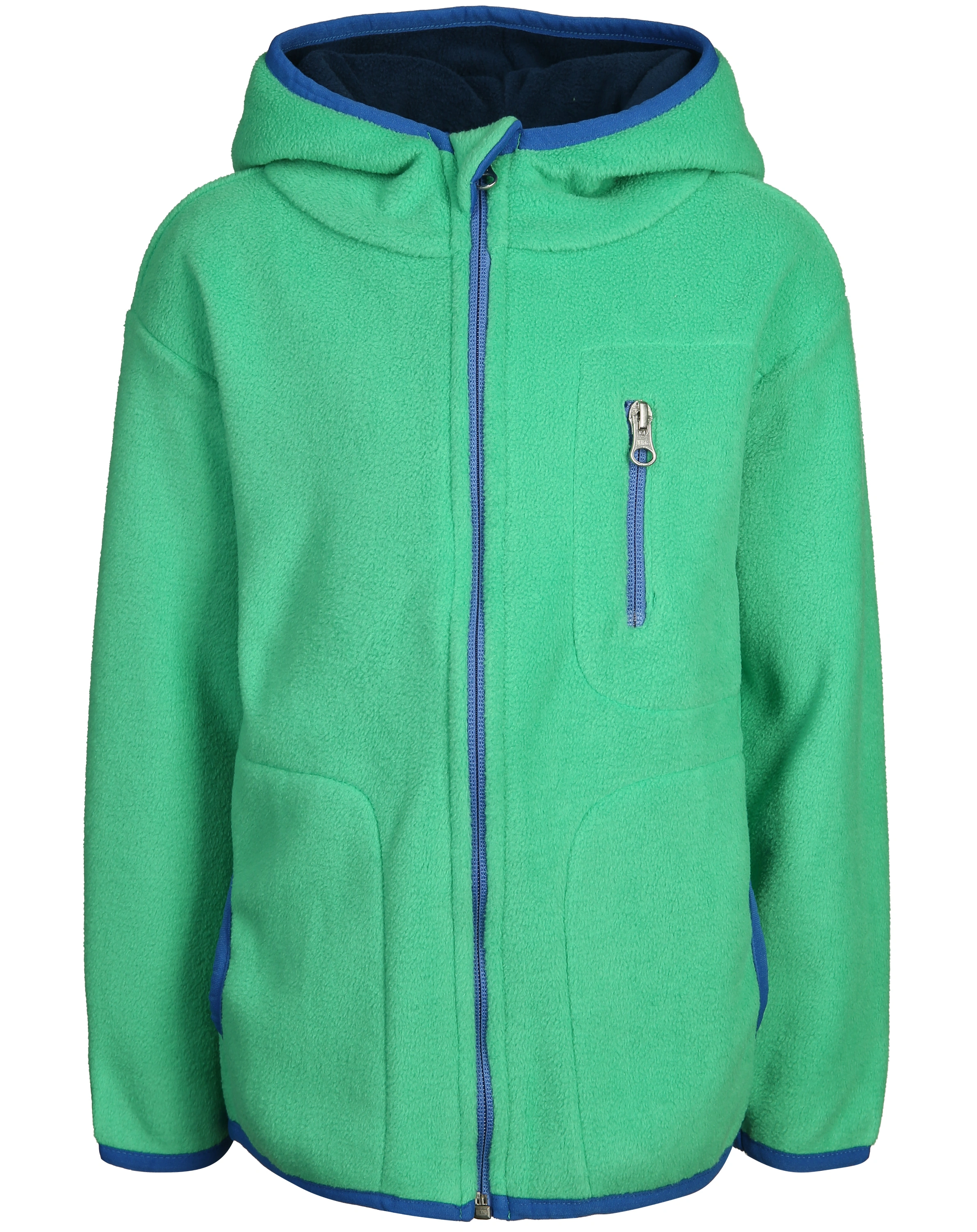 Fleece-Jacke POCKET mit Kapuze in grün