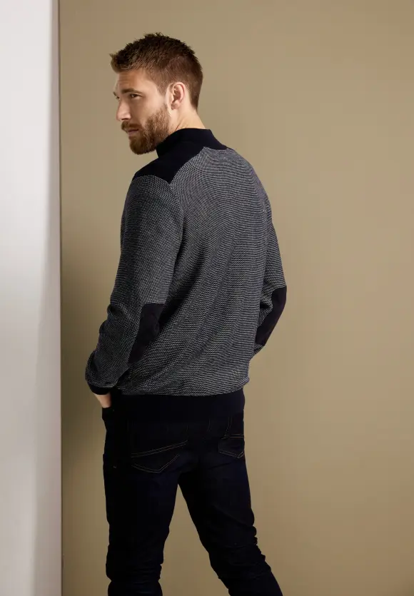 Strickjacke in Birdseyeoptik - nightshadow blue