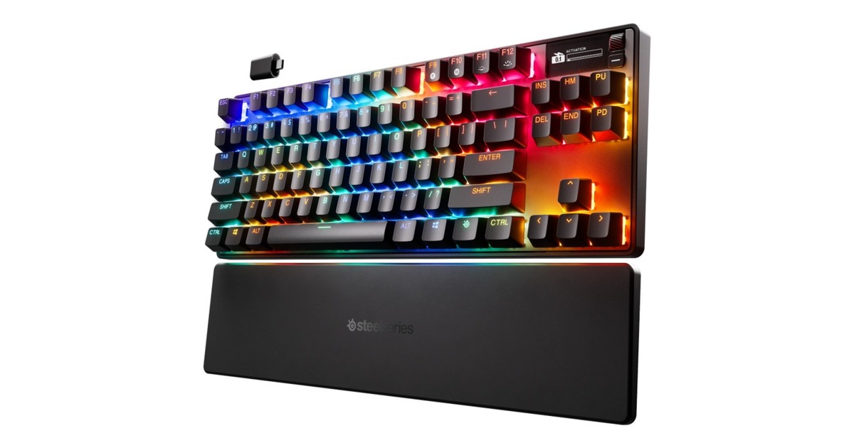 SteelSeriesApex Pro TKL Wireless Gen 3, gaming toetsenbord  (Zwart, US lay-out, SteelSeries OmniPoint 3.0, RGB leds, TKL, USB / 2.4 GHz / Bluetooth)