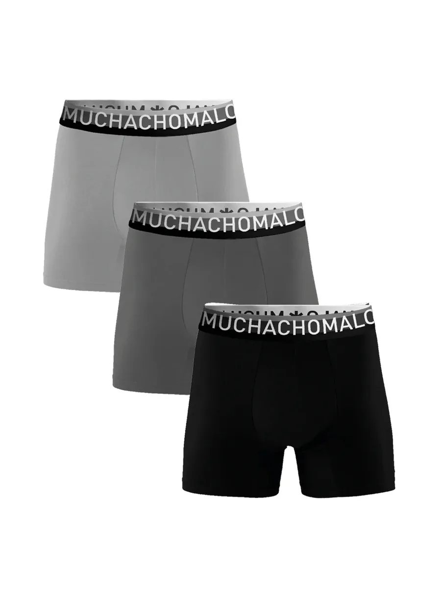 Muchachomalo 1132 COTTON BOXER 3PK Grey/antracite/black