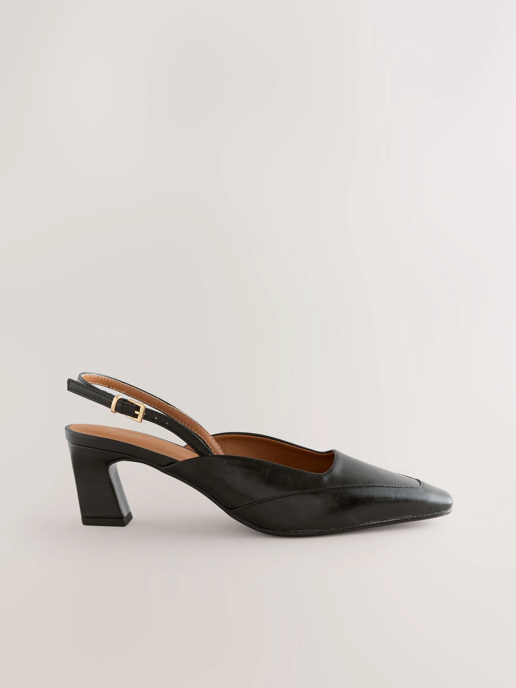 Zwart - Forever Comfort® Square Toe Slingback Heels
