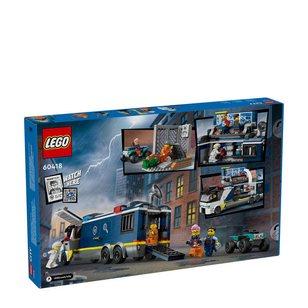 Een leuke set met veel speelmogelijkhedenPolitielaboratorium in truck Politie Speelgoed voor Kinderen vanaf 7 jaar 60418