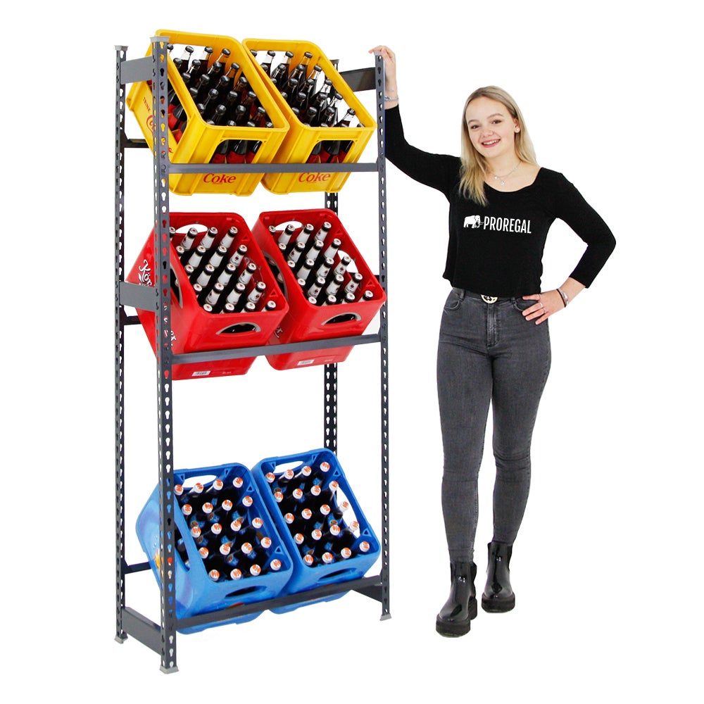 PROREGAL Drankkratplank, Big Camel, HxBxD 180 x 80 x 30 cm, Antraciet