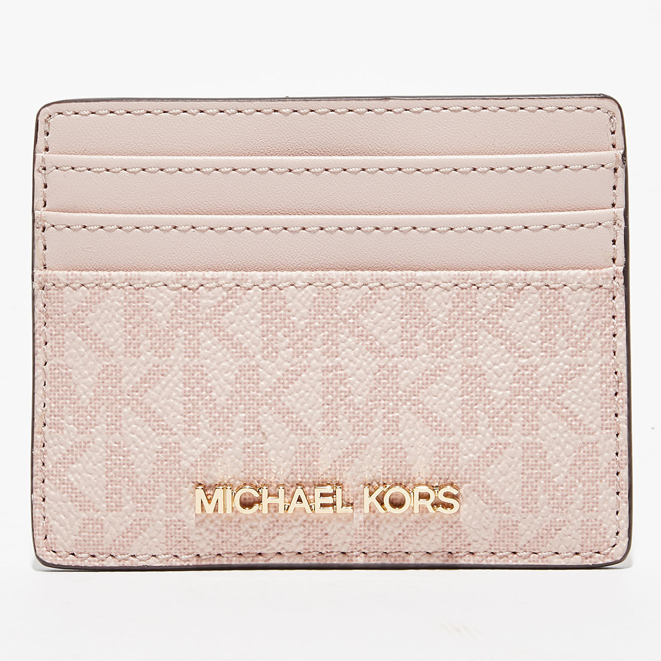 Michael Kors Porte-cartes grant format Jet Set Travel  rose poudré - 10x8 cm