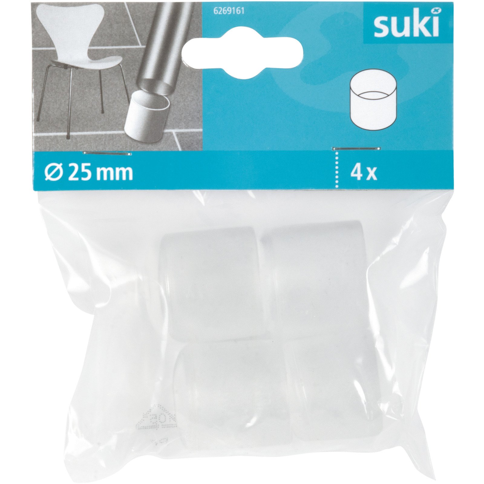 Rohrkappen, Ø2.5 cm, 4 Stück, transparent