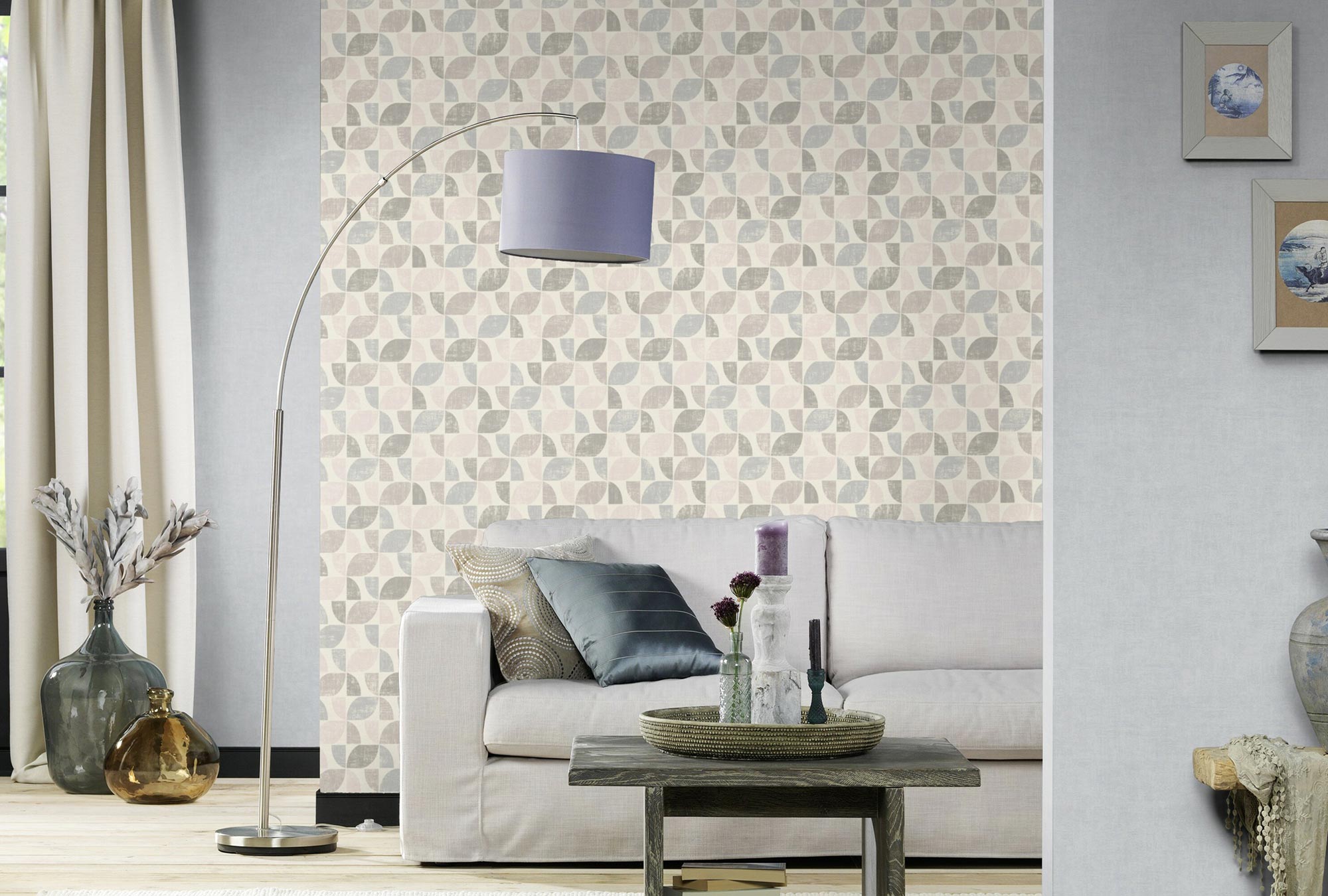 Vliestapete MODERN ART - creme - 10 Meter