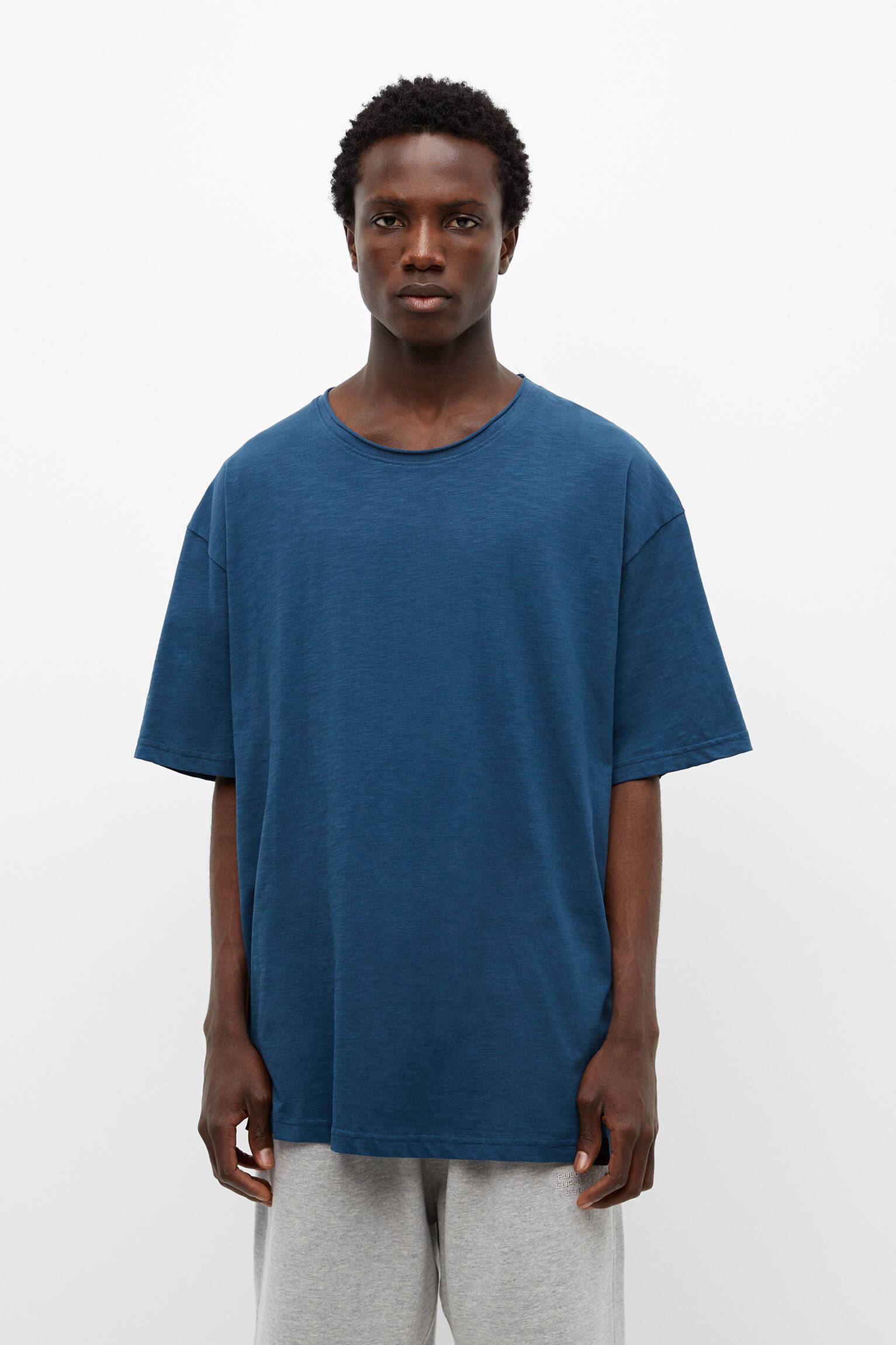 CAMISETA BÁSICA DE MANGA CURTA - AZUL