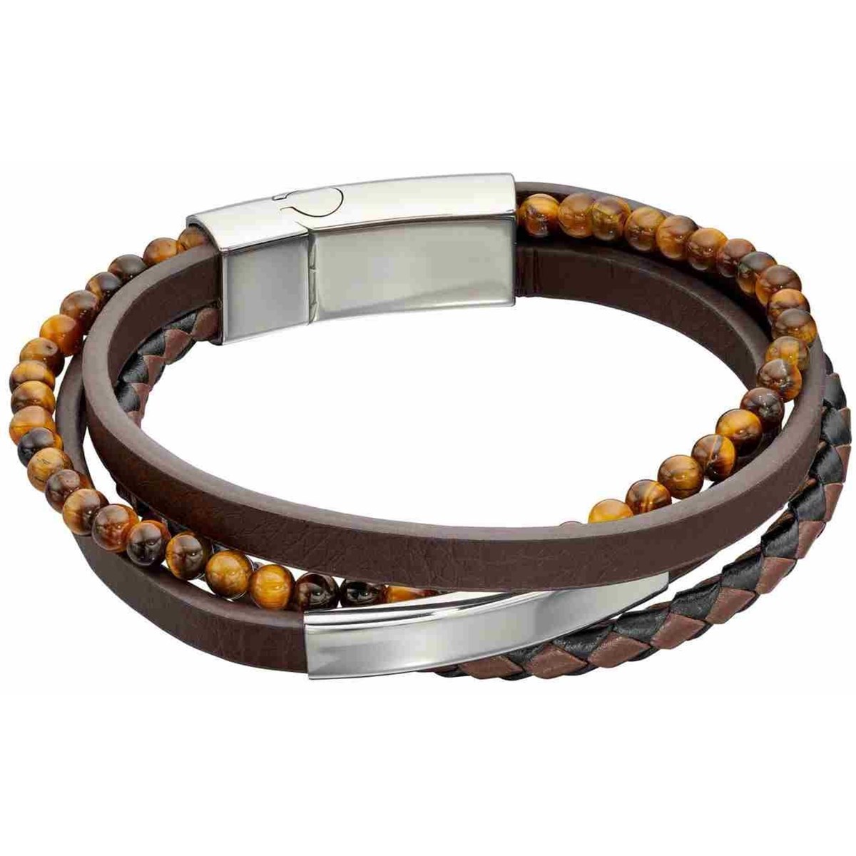 Bracelet cuir en acier inoxydable