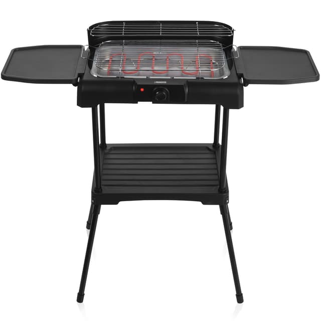 Elektrisk grill på aftageligt stativ med sidebord