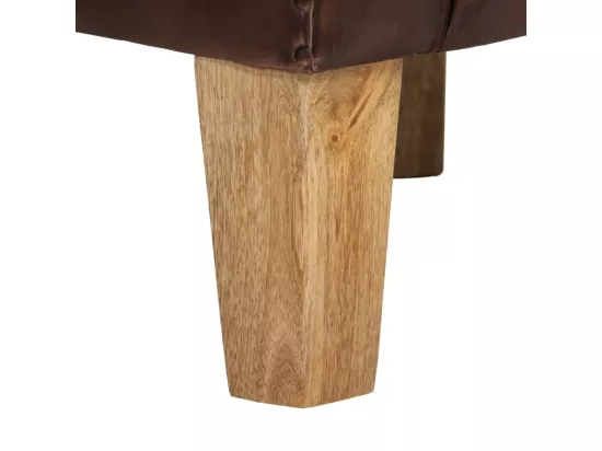 Fauteuil cabriolet marron clair cuir véritable