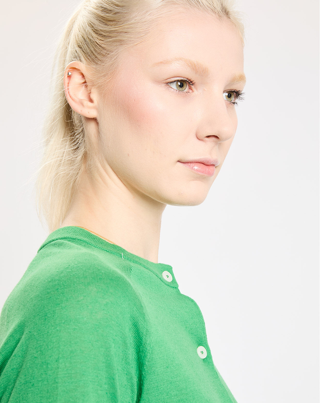 Jodhpur Gilet en Lin & Coton Rouga vert