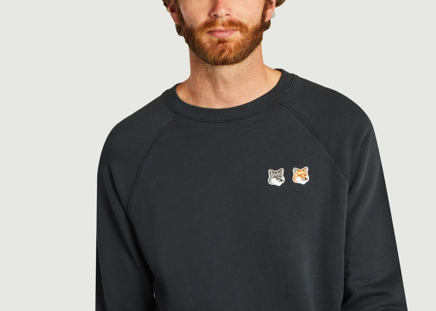 Sweatshirt avec patch double renard Maison Kitsuné