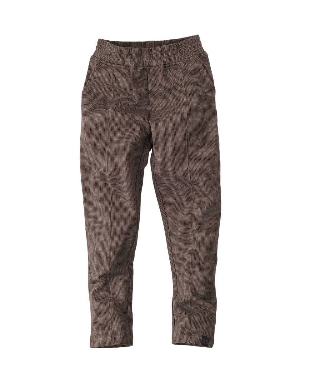 Z8 casual broek Lewis met ruitprint bruin