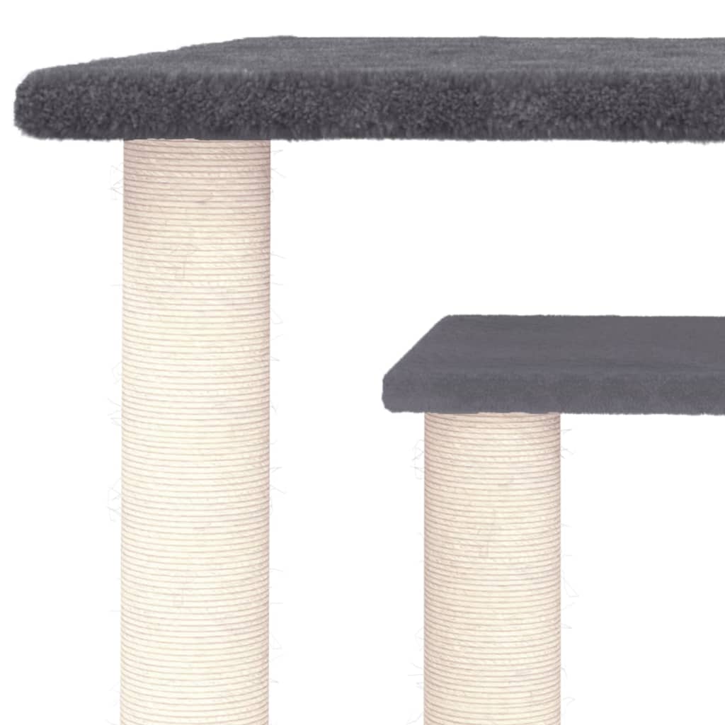 Arranhador para Gatos vidaXL com Plataformas, Cinza Escuro, 50cm