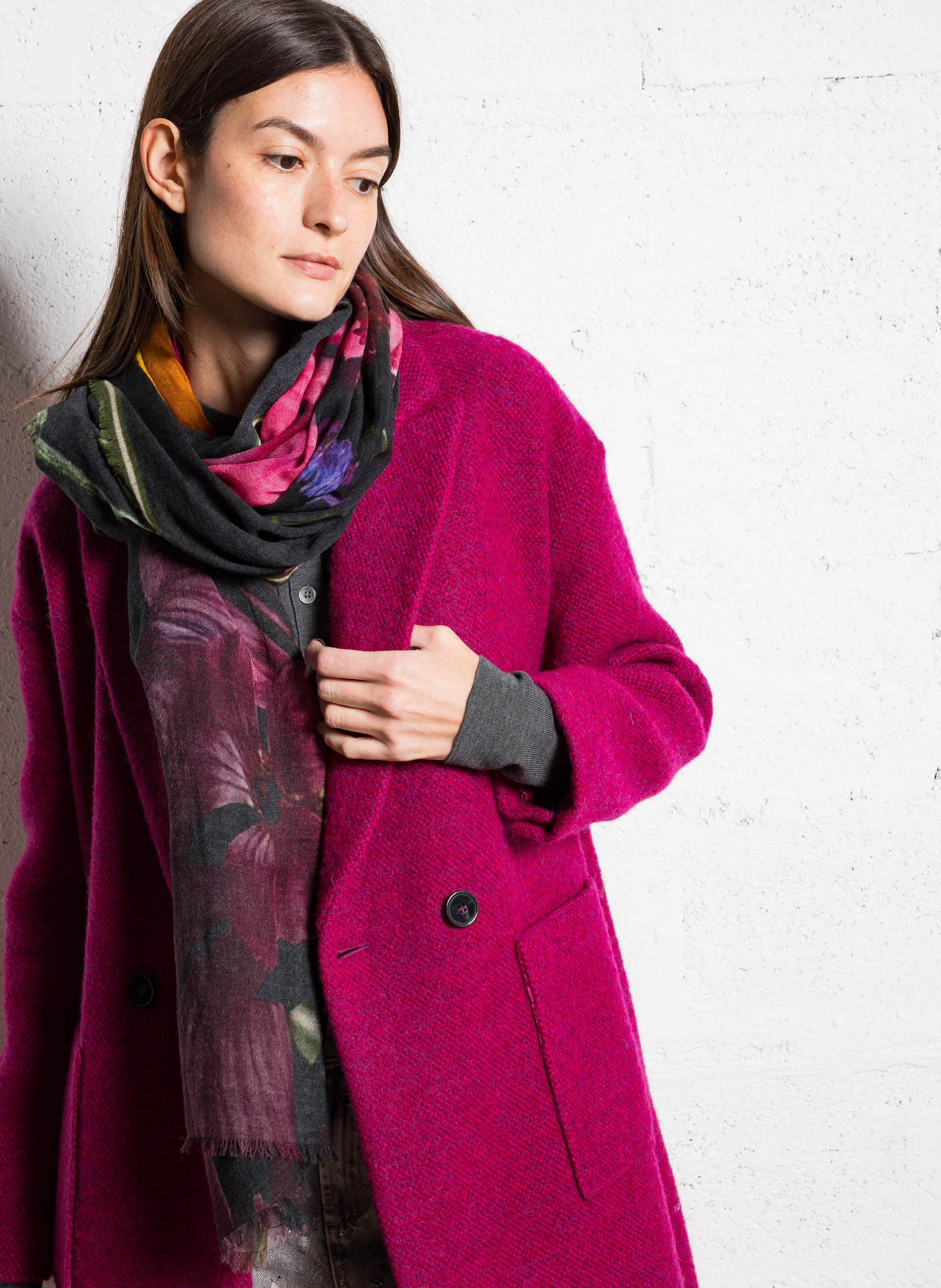 FLORIMA - Echarpe imprimée en laine | Multicolore