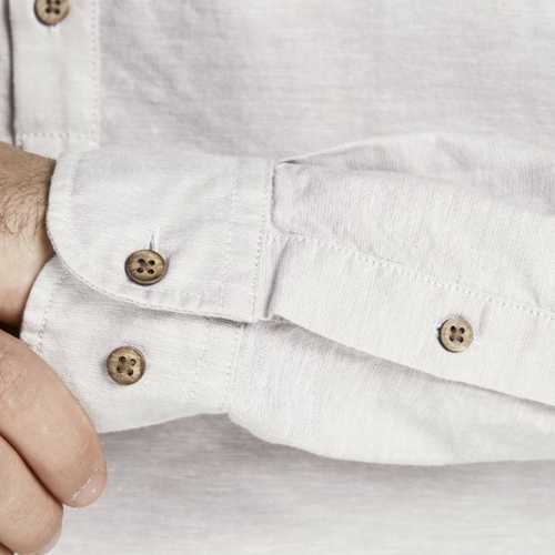 Jack & Jones - 12196822 JPRBLASUMMER HALF PLACKET SHIRT L/S SN CROCKERY Beige
