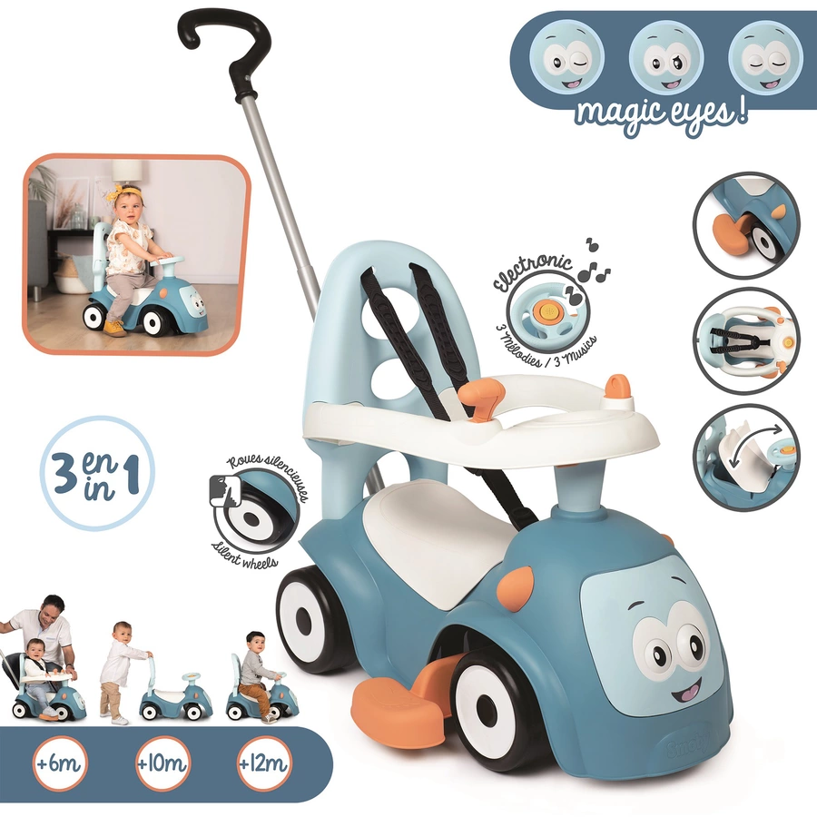 Smoby 3- in- 1 Rutscherfahrzeug Maestro, blau