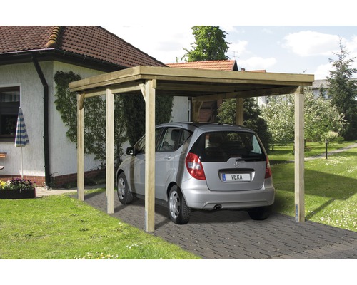 Enkele carport weka Optima maat 1 322x512 cm drukgeïmpregneerd