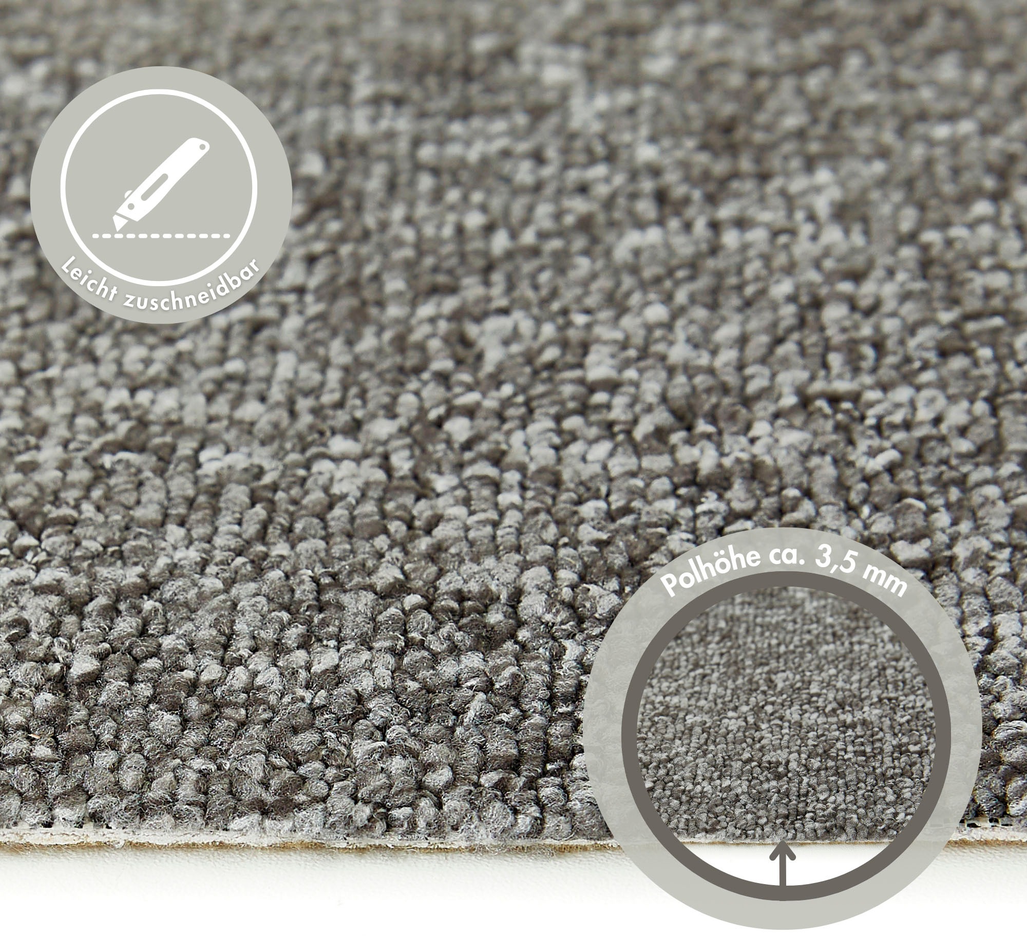 Andiamo Teppichboden »Bruce, Schlinge« rechteckig 4 mm Höhe meliert. Breite 400 cm, Wohnzimmer, strapazierfähig & robust