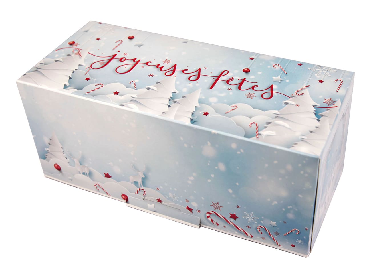Boîte à bûche (x 25) - Sucre glace - 25 x 11 cm