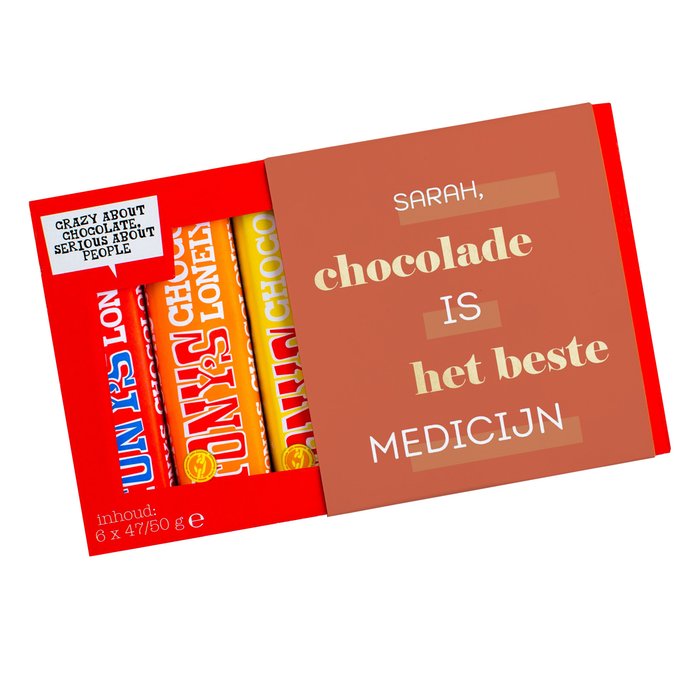 Tony’s Chocolonely | Proeverijtje | Beterschap met eigen naam | 300g