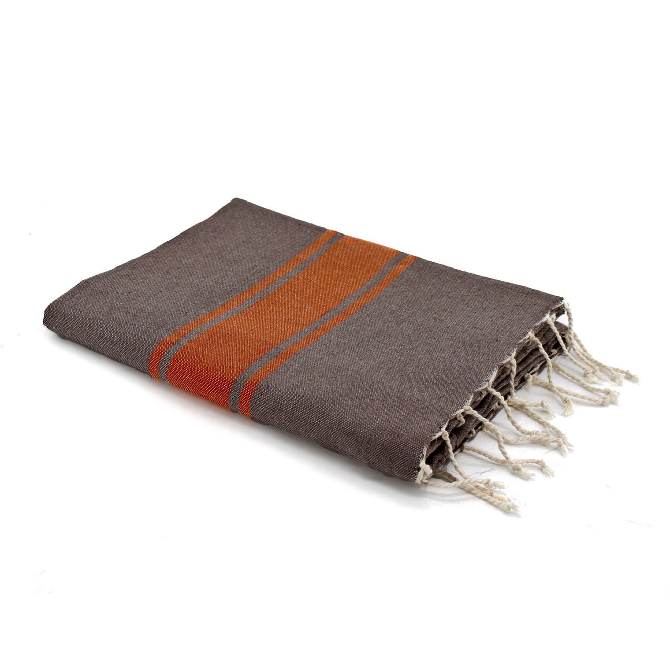 Febronie Fouta Traditionelle St Tropez moka/écrevisse - 100x200 cm