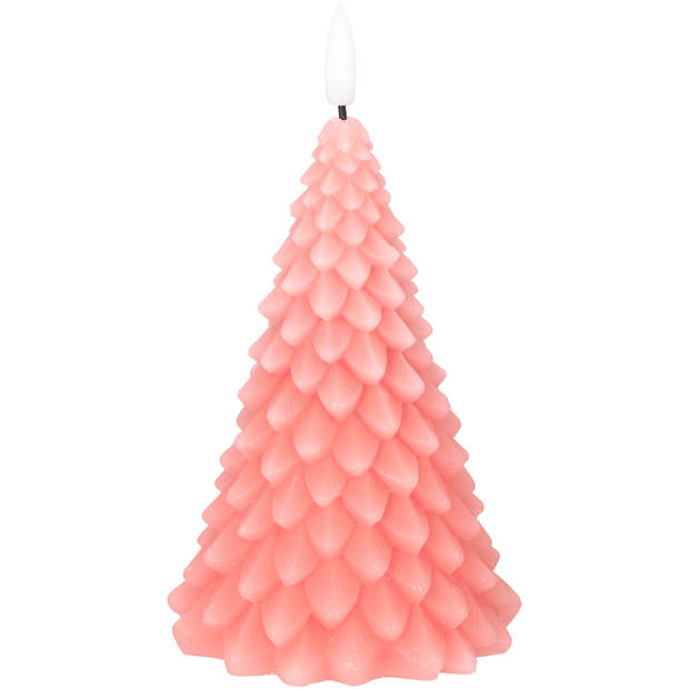 Blokker LED Kaars Kerstboom - 10x10x15 cm - Roze