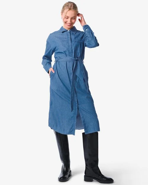 robe-chemisier femme Kelsey bleu moyen