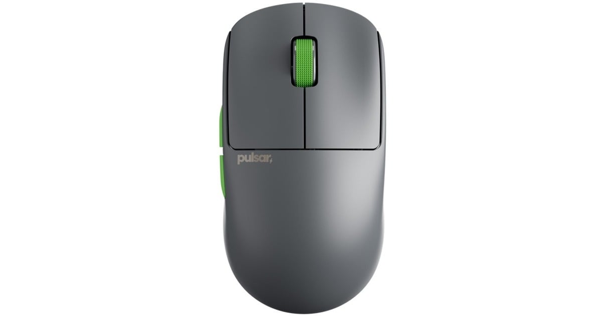 PulsarX2 CrazyLight Gaming Mouse - Volt Shadow  (Grijs/groen, 32,000 DPI, 8000 Hz)