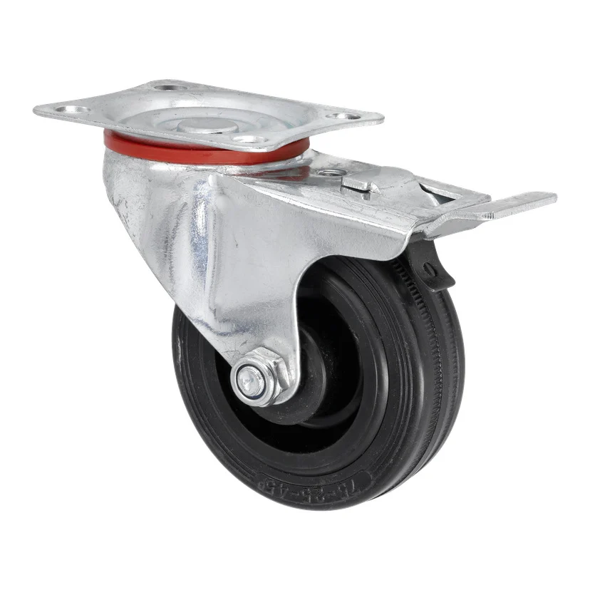 Leddhjul med brems Ø75 mm 50 kg